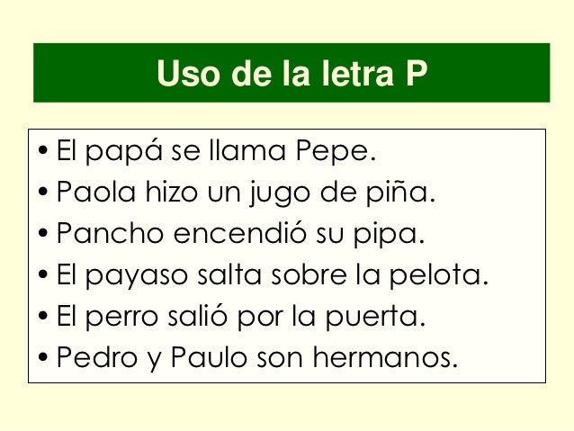 Resultado de imagen de textos con la letra p para primer grado