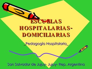 ESCUELAS HOSPITALARIAS-DOMICILIARIAS _ Pedagogía Hospitalaria_ San Salvador de Jujuy- Jujuy- Rep. Argentina 