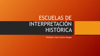 ESCUELAS DE
INTERPRETACIÓN
HISTÓRICA
Profesor Juan Carlos Vargas
 