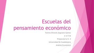 Escuelas del
pensamiento económico
Fatima Dinorah Anguiano Gámez
6°A T/M
Preparatoria N. 4
Universidad De Guadalajara
Análisis Económico
 
