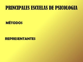 PRINCIPALES ESCUELAS DE PSICOLOGIA ,[object Object],[object Object]