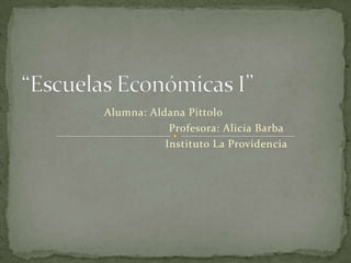 Alumna: Aldana Pittolo
            Profesora: Alicia Barba
           Instituto La Providencia
 