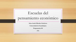 Escuelas del
pensamiento económico
Saira Anahi Méndez Gutiérrez
Universidad de Guadalajara
Preparatoria #4
6°A
 