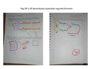 Pag 29ª a 30 Aprendizajes esperados segundo bimestre
 
