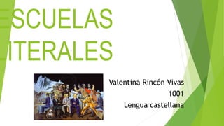 ESCUELAS
LITERALES
Valentina Rincón Vivas
1001
Lengua castellana
 