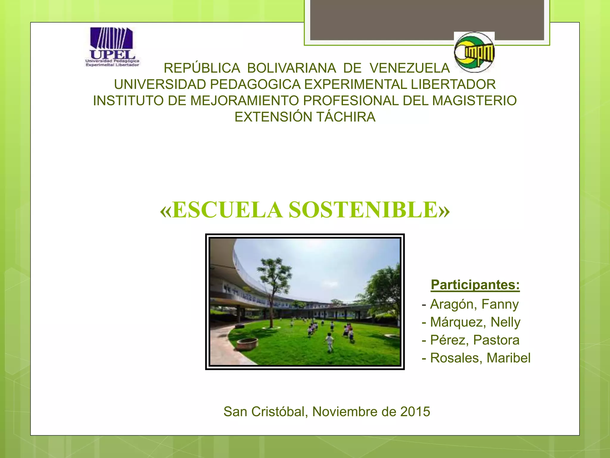 Escuela sostenible | PPTX