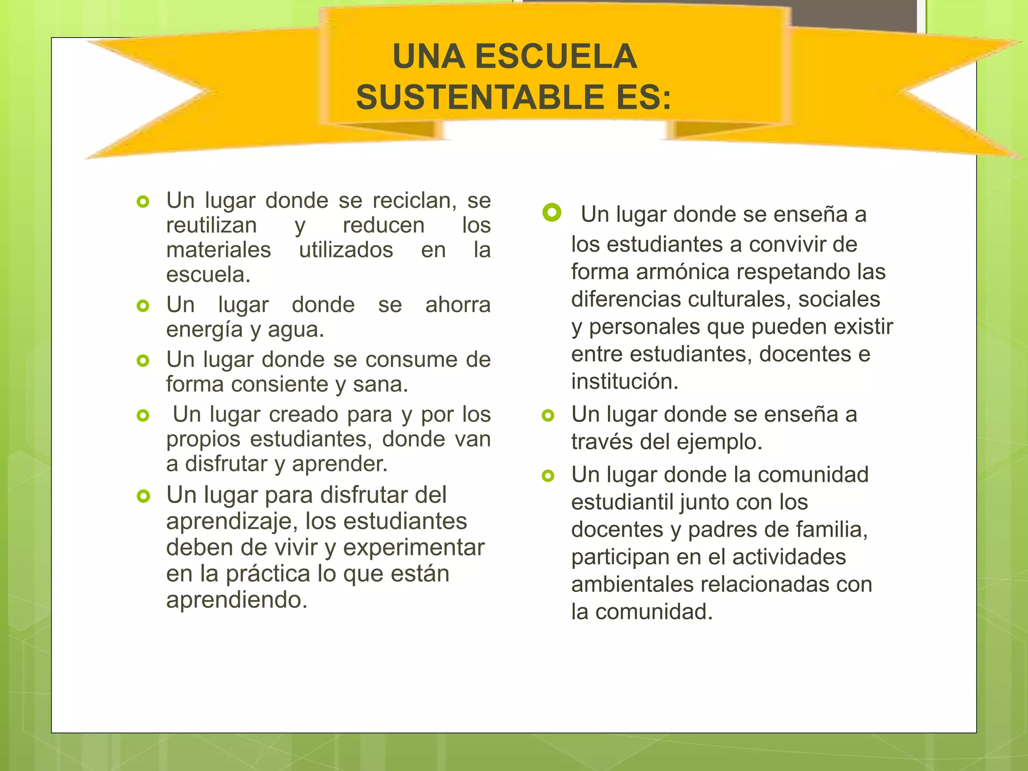 Escuela sostenible | PPTX