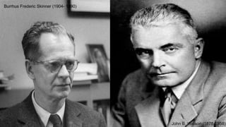 John B. Watson (1878-1958)
Burrhus Frederic Skinner (1904- 1990)
 