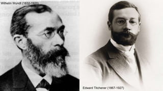 Wilhelm Wundt (1832-1920)
Edward Titchener (1867-1927)
 