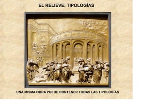 EL RELIEVE: TIPOLOGÍAS




UNA MISMA OBRA PUEDE CONTENER TODAS LAS TIPOLOGÍAS
 