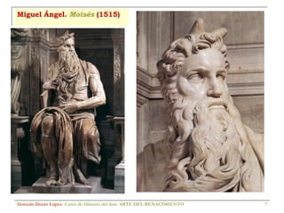 Miguel Ángel.  Moisés  (1515) Gonzalo Durán López .  Curso de Historia del Arte.  ARTE DEL RENACIMIENTO 