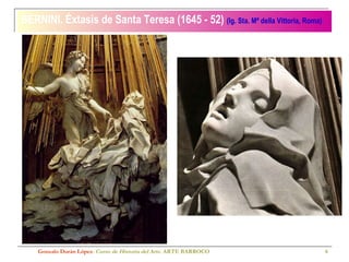 BERNINI. Éxtasis de Santa Teresa (1645 - 52)  (Ig. Sta. Mª della Vittoria, Roma) Gonzalo Durán López .  Curso de Historia del Arte.  ARTE BARROCO 