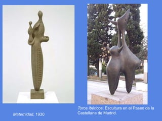 Toros ibéricos. Escultura en el Paseo de la Castellana de Madrid.Maternidad, 1930