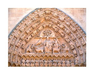 • La Puerta de la Coronería o de los Apóstoles, al
lado norte del transepto, muestra en sus jambas
a los Apóstoles, muy na...