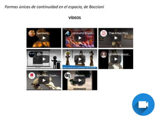 Formas únicas de continuidad en el espacio, de Boccioni
VÍDEOS
 