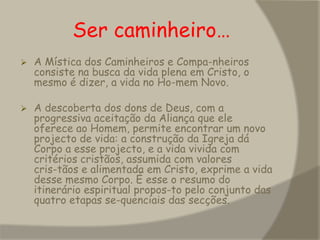         Ser pioneiro…A Mística proposta para Pioneiros/Ma­rinheiros resume-se na frase: A Igreja em Construção. 