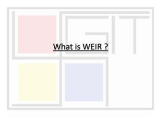 What is WEIR ?
 