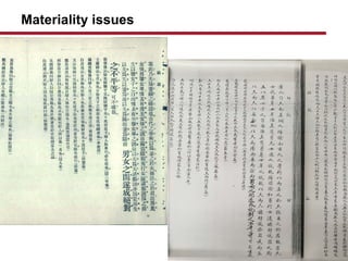 Materiality issues
 