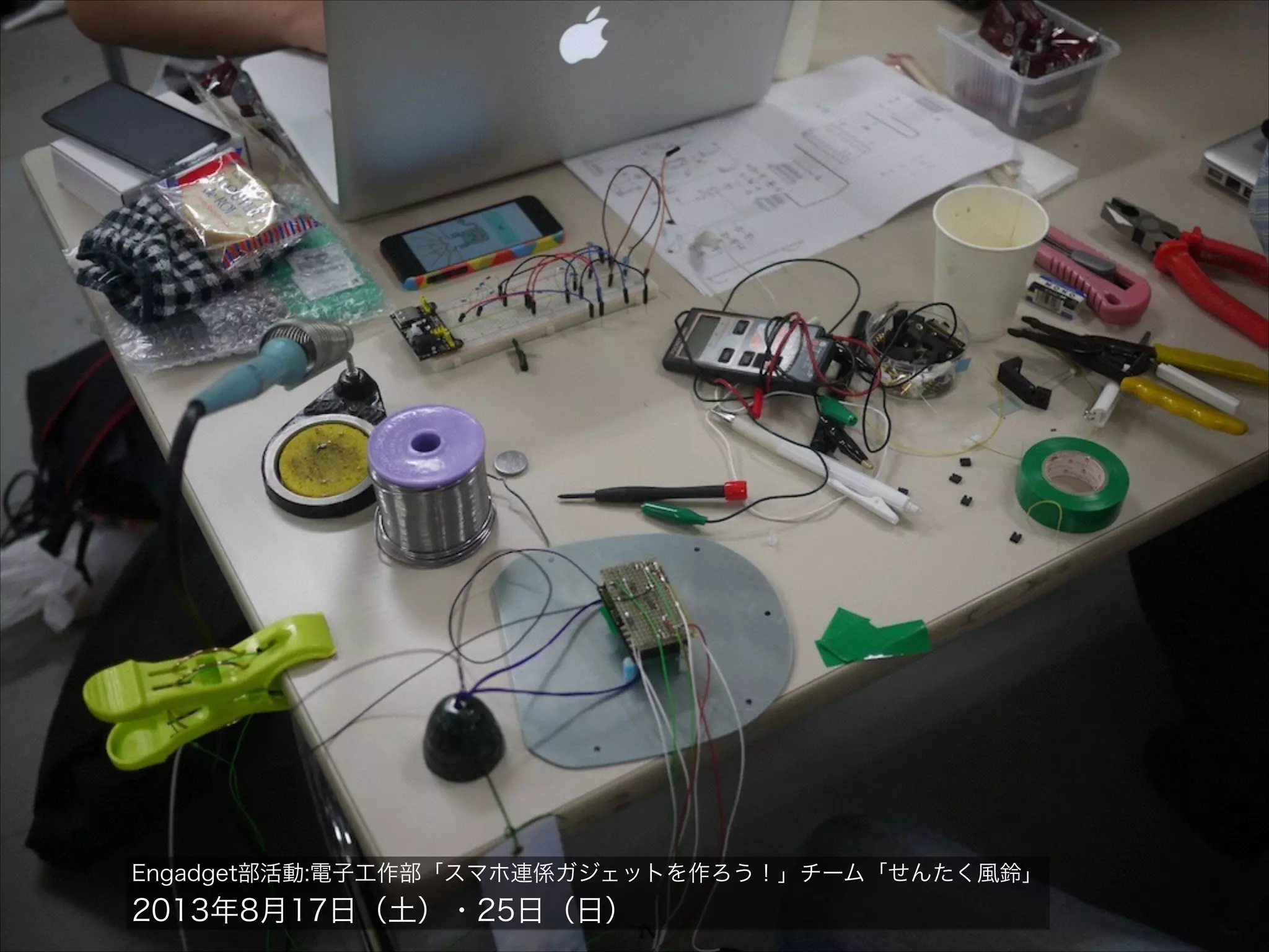 Engadget部活動:電子工作部「スマホ連係ガジェットを作ろう！」チーム「せんたく風鈴」

2013年8月17日（土）・25日（日）

 