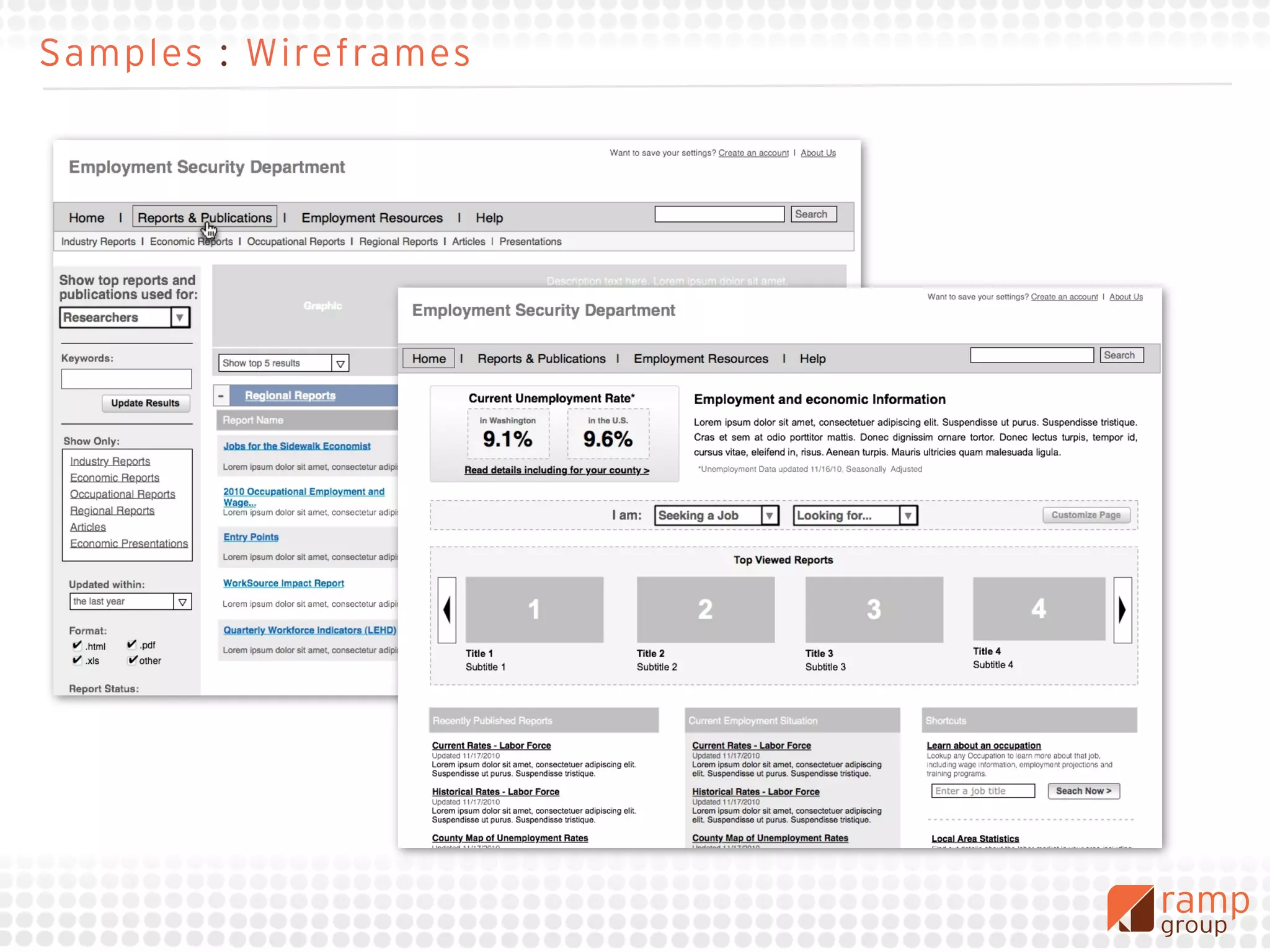 Samples : Wireframes
 