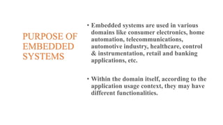PURPOSE OF
EMBEDDED
SYSTEMS
 