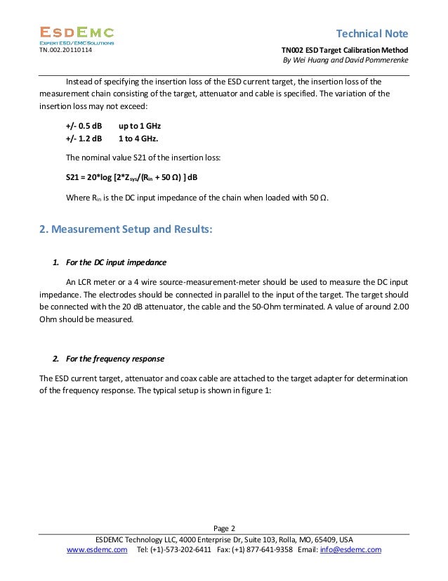 TN002 ESD Target Calibration Method