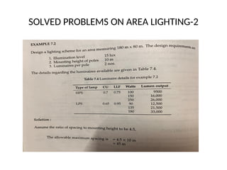 SOLVED PROBLEMS ON AREA LIGHTING-2
 