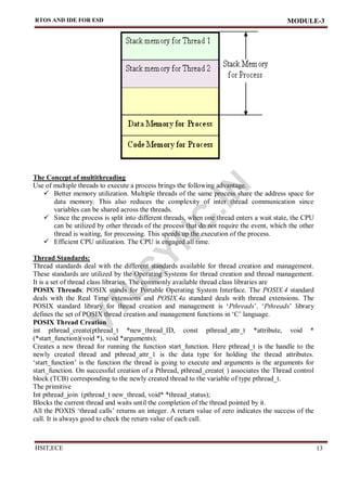 rtos and ide for esd: module 3 overview and key... ESD BEC601 embedded system notes Mod 3.pdf