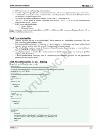 rtos and ide for esd: module 3 overview and key... ESD BEC601 embedded system notes Mod 3.pdf