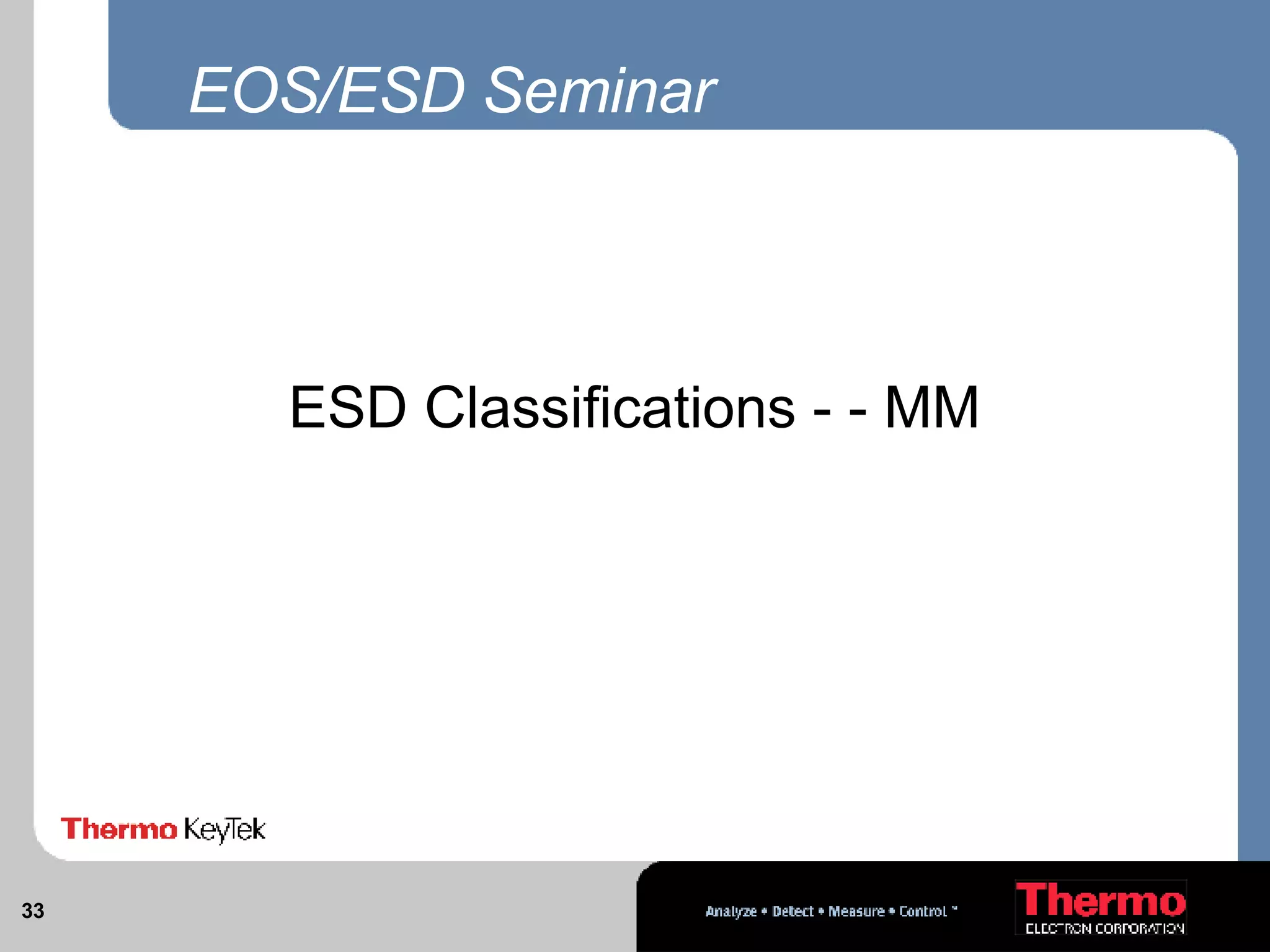 ESD Classifications - - MM EOS/ESD Seminar 