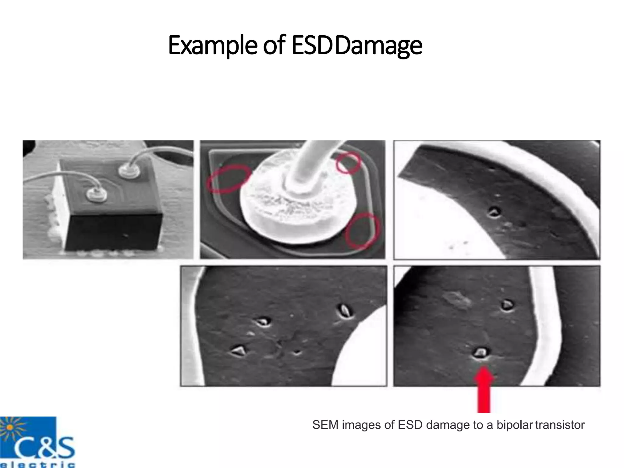 Exampleof ESDDamage
SEM images of ESD damage to a bipolar transistor
 