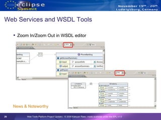 Web Services and WSDL Tools <ul><li>Zoom In/Zoom Out in WSDL editor </li></ul>News & Noteworthy 
