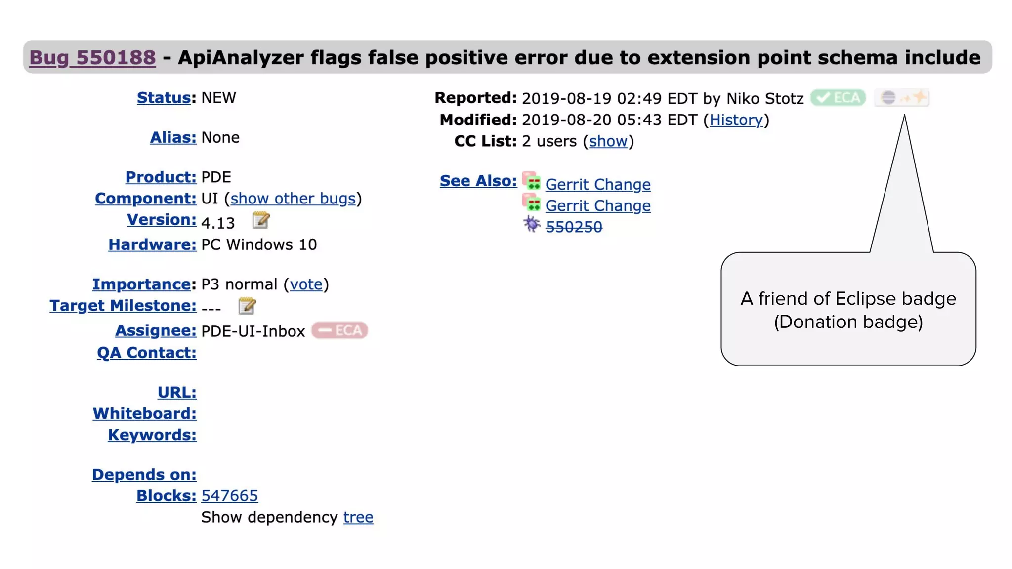 A friend of Eclipse badge
(Donation badge)
 