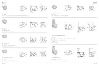 _WC BULL
Art. WCBLL
Vaso con scarico a parete trasformabile a pavimento tramite curva tecnica
Free standing wc with wall trap chargeable into floor trap by technical bend
_WC BULL SOSPESO NO RIM
Art. WCSBLR
Vaso sospeso rimless con fissaggio a scomparsa
Rimless wall hung wc with hidden fixing
_WC + CASSETTA MONOBLOCCO BULL
Art. WCBLL
Vaso a terra + cassettone monoblocco + cassetta di scarico Geberit
Free standing wc + free standing cistern + Geberit flushing system
Art. I720
Cassetta + batteria di scarico Geberit
Geberit flushing system + plastic cistern
Art. CMBL
Cassetta monoblocco
Free standing cistern
_WC MONOBLOCCO BULL
Art. WCMBLL
Vaso monoblocco
Close coupled wc
Art. CM
Cassetta monoblocco
Free standing cistern
_BIDET BULL
Art. BDBLL
Bidet monoforo a terra
Free standing single hole bidet
_WC BULL SOSPESO
Art. WCSBLL
Vaso sospeso con fissaggio a scomparsa
Wall hung wc with hidden fixing
_BIDET BULL SOSPESO
Art. BDSBLL
Bidet sospeso monoforo con fissaggio a scomparsa
Wall hung single hole bidet with hidden fixing
Bull Bull
Ceramica Esedra S.r.l.
Località Quartaccio, snc · 01034 Fabrica di Roma (VT)
Tel. +39 0761 541055 · Fax +39 0761 598449
Info@ceramicaesedra.com · www.ceramicaesedra.com
Art. WCBLL
made in italy
355
175
ø55
ø100
110
420
170
Ceramica Esedra S.r.l.
Località Quartaccio, snc · 01034 Fabrica di Roma (VT)
Tel. +39 0761 541055 · Fax +39 0761 598449
Info@ceramicaesedra.com · www.ceramicaesedra.com
Art. WCBLL
made in italy
SERIES: BULL
OBJECT: WC
360
355
175
ø55
ø100
110
420
530
170
Ceramica Esedra S.r.l.
Località Quartaccio, snc · 01034 Fabrica di Roma (VT)
Tel. +39 0761 541055 · Fax +39 0761 598449
Info@ceramicaesedra.com · www.ceramicaesedra.com
Art. WCBLL
made in italy
355
175
ø55
ø100
110
420
170
152 Bull Bull 153
Ceramica Esedra S.r.l.
Località Quartaccio, snc · 01034 Fabrica di Roma (VT)
Tel. +39 0761 541055 · Fax +39 0761 598449
Info@ceramicaesedra.com · www.ceramicaesedra.com
Art. BDBLL
made in italy
Ø 45
360
75
225
420
150
120
200
530
SERIES: BULL
OBJECT: BIDET
170
165
Ceramica Esedra S.r.l.
Località Quartaccio, snc · 01034 Fabrica di Roma (VT)
Tel. +39 0761 541055 · Fax +39 0761 598449
Info@ceramicaesedra.com · www.ceramicaesedra.com
Art. WCSBLL
made in italy
SERIES: BULL
OBJECT: WC SOSPESO
ø100
420
360
330365
235
530
180 ø55
Ceramica Esedra S.r.l.
Località Quartaccio, snc · 01034 Fabrica di Roma (VT)
Tel. +39 0761 541055 · Fax +39 0761 598449
Info@ceramicaesedra.com · www.ceramicaesedra.com
Art. WCSBLL
made in italy
SERIES: BULL
OBJECT: WC SOSPESO
ø100
420
360
330365
235
530
180 ø55
Ceramica Esedra S.r.l.
Località Quartaccio, snc · 01034 Fabrica di Roma (VT)
Tel. +39 0761 541055 · Fax +39 0761 598449
Info@ceramicaesedra.com · www.ceramicaesedra.com
Art. BDSBLL
made in italy
420
190
180
160
220
65
330
150
100
Ceramica Esedra S.r.l.
Località Quartaccio, snc · 01034 Fabrica di Roma (VT)
Tel. +39 0761 541055 · Fax +39 0761 598449
Info@ceramicaesedra.com · www.ceramicaesedra.com
Art. BDBLL
made in italy
Ø 45
360
75
225
420
150
120
200
530
SERIES: BULL
OBJECT: BIDET
170
165
Ceramica Esedra S.r.l.
Località Quartaccio, snc · 01034 Fabrica di Roma (VT)
Tel. +39 0761 541055 · Fax +39 0761 598449
Info@ceramicaesedra.com · www.ceramicaesedra.com
Art. WCSBLL
made in italy
SERIES: BULL
OBJECT: WC SOSPESO
ø100
420
360
330365
235
530
180 ø55
SERIES: BULL
OBJECT: WC SOSPESO
ø100
420
360
330365
530
180 ø55
Ceramica Esedra S.r.l.
Località Quartaccio, snc · 01034 Fabrica di Roma (VT)
Tel. +39 0761 541055 · Fax +39 0761 598449
Info@ceramicaesedra.com · www.ceramicaesedra.com
Art. BDSBLL
made in italy
SERIES: BULL
OBJECT: BIDET SOSPESO
420
360
190
180
160
220
65
Ø 45
530
330
150
100
Ceramica Esedra S.r.l.
Località Quartaccio, snc · 01034 Fabrica di Roma (VT)
Tel. +39 0761 541055 · Fax +39 0761 598449
Info@ceramicaesedra.com · www.ceramicaesedra.com
Art. BDBLL
made in italy
Ø 45
360
75
225
420
150
120
200
530
SERIES: BULL
OBJECT: BIDET
170
165
Ceramica Esedra S.r.l.
Località Quartaccio, snc · 01034 Fabrica di Roma (VT)
Tel. +39 0761 541055 · Fax +39 0761 598449
Info@ceramicaesedra.com · www.ceramicaesedra.com
Art. WCSBLL
made in italy
SERIES: BULL
OBJECT: WC SOSPESO
ø100
420
360
330365
235
530
180 ø55
Ceramica Esedra S.r.l.
Località Quartaccio, snc · 01034 Fabrica di Roma (VT)
Tel. +39 0761 541055 · Fax +39 0761 598449
Info@ceramicaesedra.com · www.ceramicaesedra.com
Art. WCSBLL
made in italy
SERIES: BULL
OBJECT: WC SOSPESO
ø100
420
360
330365
235
530
180 ø55
Ceramica Esedra S.r.l.
Località Quartaccio, snc · 01034 Fabrica di Roma (VT)
Tel. +39 0761 541055 · Fax +39 0761 598449
Info@ceramicaesedra.com · www.ceramicaesedra.com
Art. BDSBLL
made in italy
420
190
180
160
220
65
330
150
100
Ceramica Esedra S.r.l.
Località Quartaccio, snc · 01034 Fabrica di Roma (VT)
Tel. +39 0761 541055 · Fax +39 0761 598449
Info@ceramicaesedra.com · www.ceramicaesedra.com
WC Art. WCBLL
Cassetta + Batteria Art. 1720
Cassetta Monoblocco Art. CMBL
made in italy
SERIES: BULL
OBJECT: WC + Cassetta Monoblocco
670
140
240
950
360
180
420
360
530
Ingresso Acqua
Water Insert
70
300
310
ø100
ø55
Ceramica Esedra S.r.l.
Località Quartaccio, snc · 01034 Fabrica di Roma (VT)
Tel. +39 0761 541055 · Fax +39 0761 598449
Info@ceramicaesedra.com · www.ceramicaesedra.com
WC Art. WCBLL
Cassetta + Batteria Art. 1720
Cassetta Monoblocco Art. CMBL
made in italy
SERIES: BULL
OBJECT: WC + Cassetta Monoblocco
670
140
240
950
360
180
420
360
530
Ingresso Acqua
Water Insert
70
300
310
ø100
ø55
Ceramica Esedra S.r.l.
Località Quartaccio, snc · 01034 Fabrica di Roma (VT)
Tel. +39 0761 541055 · Fax +39 0761 598449
Info@ceramicaesedra.com · www.ceramicaesedra.com
WC Art. WCBLL
Cassetta + Batteria Art. 1720
Cassetta Monoblocco Art. CMBL
made in italy
SERIES: BULL
OBJECT: WC + Cassetta Monoblocco
670
140
240
950
360
180
420
360
530
Ingresso Acqua
Water Insert
70
300
310
ø100
ø55
Ceramica Esedra S.r.l.
Località Quartaccio, snc · 01034 Fabrica di Roma (VT)
Tel. +39 0761 541055 · Fax +39 0761 598449
Info@ceramicaesedra.com · www.ceramicaesedra.com
WC Art. WCMBLL
Cassetta Monoblocco Art. CM
made in italy
SERIES: BULL
OBJECT: WC MONOBLOCCO
260
650
Ingresso Acqua
Water Insert
355
855
200
35
435
180
420
360
300
ø100
SERIES: BULL
OBJECT: WC MONOBLOCCO
650
Ingresso Acqua
Water Insert
355
855
35
435
360
ø100
Ceramica Esedra S.r.l.
Località Quartaccio, snc · 01034 Fabrica di Roma (VT)
Tel. +39 0761 541055 · Fax +39 0761 598449
Info@ceramicaesedra.com · www.ceramicaesedra.com
WC Art. WCMBLL
Cassetta Monoblocco Art. CM
made in italy
SERIES: BULL
OBJECT: WC MONOBLOCCO
260
650
Ingresso Acqua
Water Insert
355
855
200
35
435
180
420
360
300
ø100
 