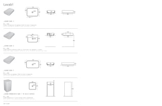 _LAVABO QUBE 3
Art. LVQ3
Lavabo rettangolare da appoggio 62x44 cm senza troppopieno
Laid on rectangular washbasin 62x44 cm without overflow
_LAVABO QUBE 4
Art. LVQ4
Lavabo quadrato monoforo 62x44 cm installabile da appoggio o sospeso
Single hole square washbasin 62x44 cm, can be installed laid on or wall hung
_LAVABO QUBE 5
Art. LVQ5
Lavabo ovale da appoggio 75x44 cm senza troppopieno
Laid on oval washbasin 75x44 cm without overflow
_LAVABO MONOBLOCCO QUBE 7 IN SOLID SURFACE
Art. LVQ7
Lavabo monoblocco in solid surface senza troppopieno
Solid surface free standing washbasin without overflow
Lavabi
166 Lavabi
Ceramica Esedra S.r.l.
Località Quartaccio, snc · 01034 Fabrica di Roma (VT)
Tel. +39 0761 541055 · Fax +39 0761 598449
Info@ceramicaesedra.com · www.ceramicaesedra.com
made in italy
Art. LVQ3
340
310
140120
520
Ceramica Esedra S.r.l.
Località Quartaccio, snc · 01034 Fabrica di Roma (VT)
Tel. +39 0761 541055 · Fax +39 0761 598449
Info@ceramicaesedra.com · www.ceramicaesedra.com
made in italy
Art. LVQ3
340
310
140120
520
Ceramica Esedra S.r.l.
Località Quartaccio, snc · 01034 Fabrica di Roma (VT)
Tel. +39 0761 541055 · Fax +39 0761 598449
Info@ceramicaesedra.com · www.ceramicaesedra.com
made in italy
Art. LVQ3
340
220
310
140120
Ø 45
620
440
520
Ceramica Esedra S.r.l.
Località Quartaccio, snc · 01034 Fabrica di Roma (VT)
Tel. +39 0761 541055 · Fax +39 0761 598449
Info@ceramicaesedra.com · www.ceramicaesedra.com
made in italy
Art. LVQ4
800
140
260
380
220
120
Ø 45
75
440
620
520
Ceramica Esedra S.r.l.
Località Quartaccio, snc · 01034 Fabrica di Roma (VT)
Tel. +39 0761 541055 · Fax +39 0761 598449
Info@ceramicaesedra.com · www.ceramicaesedra.com
made in italy
Art. LVQ4
800
140
260
380
220
120
Ø 45
75
440
620
520
Ceramica Esedra S.r.l.
Località Quartaccio, snc · 01034 Fabrica di Roma (VT)
Tel. +39 0761 541055 · Fax +39 0761 598449
Info@ceramicaesedra.com · www.ceramicaesedra.com
made in italy
Art. LVQ4
800
140
260
380
220
120
Ø 45
75
440
620
520
Ceramica Esedra S.r.l.
Località Quartaccio, snc · 01034 Fabrica di Roma (VT)
Tel. +39 0761 541055 · Fax +39 0761 598449
Info@ceramicaesedra.com · www.ceramicaesedra.com
made in italy
OBJECT: LAVABO Q5 750 x 440
Art. LVQ5
SERIES: QUADRA/BULL/FLY
630330
750
120
Ø 45
220
440
140
Ceramica Esedra S.r.l.
Località Quartaccio, snc · 01034 Fabrica di Roma (VT)
Tel. +39 0761 541055 · Fax +39 0761 598449
Info@ceramicaesedra.com · www.ceramicaesedra.com
made in italy
OBJECT: LAVABO Q5 750 x 440
Art. LVQ5
SERIES: QUADRA/BULL/FLY
630330
750
120
Ø 45
220
440
140
Ceramica Esedra S.r.l.
Località Quartaccio, snc · 01034 Fabrica di Roma (VT)
Tel. +39 0761 541055 · Fax +39 0761 598449
Info@ceramicaesedra.com · www.ceramicaesedra.com
made in italy
OBJECT: LAVABO Q5 750 x 440
Art. LVQ5
SERIES: QUADRA/BULL/FLY
630330
750
120
Ø 45
220
440
140
440
150
440
Ø 45
820
15
Ceramica Esedra S.r.l.
Località Quartaccio, snc · 01034 Fabrica di Roma (VT)
Tel. +39 0761 541055 · Fax +39 0761 598449
Info@ceramicaesedra.com · www.ceramicaesedra.com
Art. LVQ7
made in italy
440
150
440
Ø 45
820
15
Ceramica Esedra S.r.l.
Località Quartaccio, snc · 01034 Fabrica di Roma (VT)
Tel. +39 0761 541055 · Fax +39 0761 598449
Info@ceramicaesedra.com · www.ceramicaesedra.com
Art. LVQ7
made in italy
440
150
440
Ø 45
820
15
 