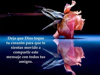 Deja que Dios toque
tu corazón para que te
   sientas movido a
    compartir este
mensaje con todos tus
        amigos.
 