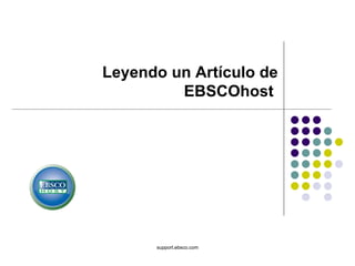 support.ebsco.com Leyendo un Artículo de EBSCOhost  