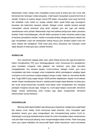 Esei Peranan Guru Merealisasikan Falsafah Pendidikan Kebangsaan Fpk