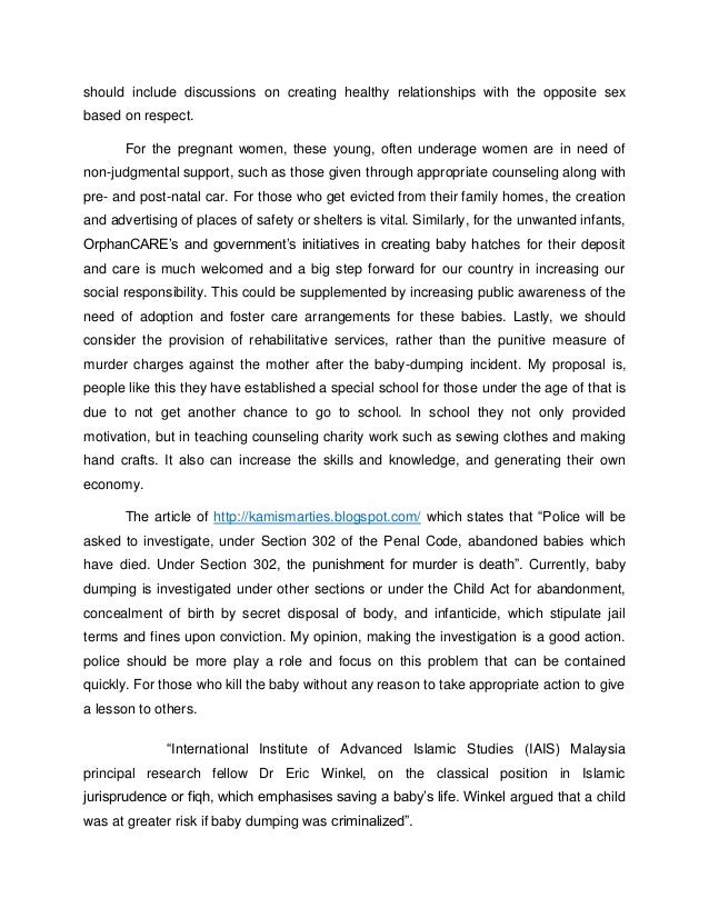 term paper solution baby dumping