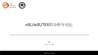eSE/inSE/TEE的分析与对比
刘峥
2017/3/30，深圳
WELCOME TO DC010 1
 