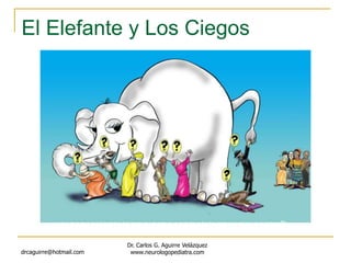 drcaguirre@hotmail.com
Dr. Carlos G. Aguirre Velázquez
www.neurologopediatra.com
El Elefante y Los Ciegos
 