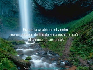 Es que la cicatriz en el vientre  sea un bordado de hilo de seda rosa que señala el camino de sus besos  Visita:  http:// www.RenuevoDePlenitud.com 