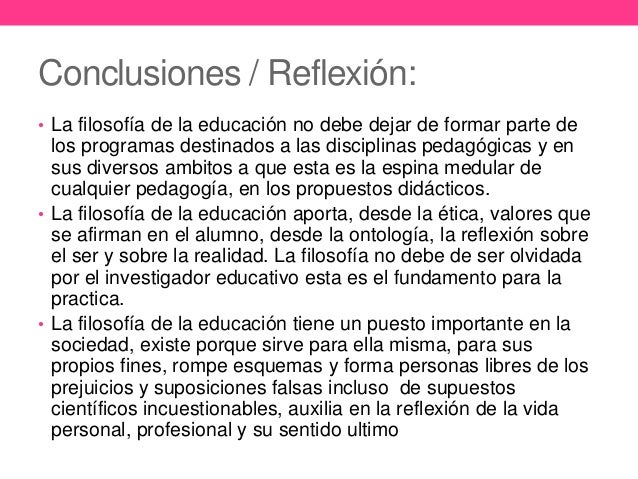 Esencia y filosofía de la educación