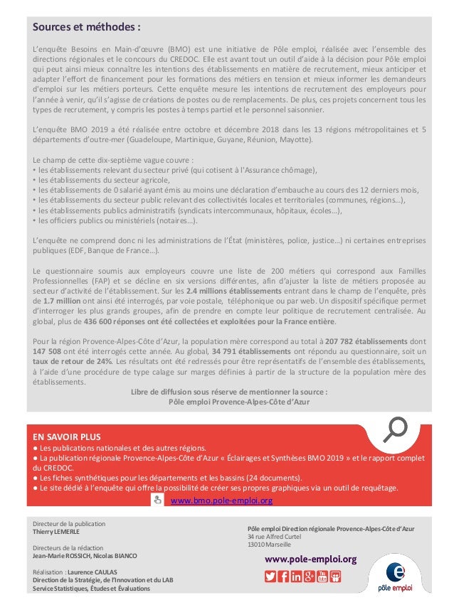 Es Enquete Besoins En Main D Oeuvre 2019 Region Provence Alpes Cote D