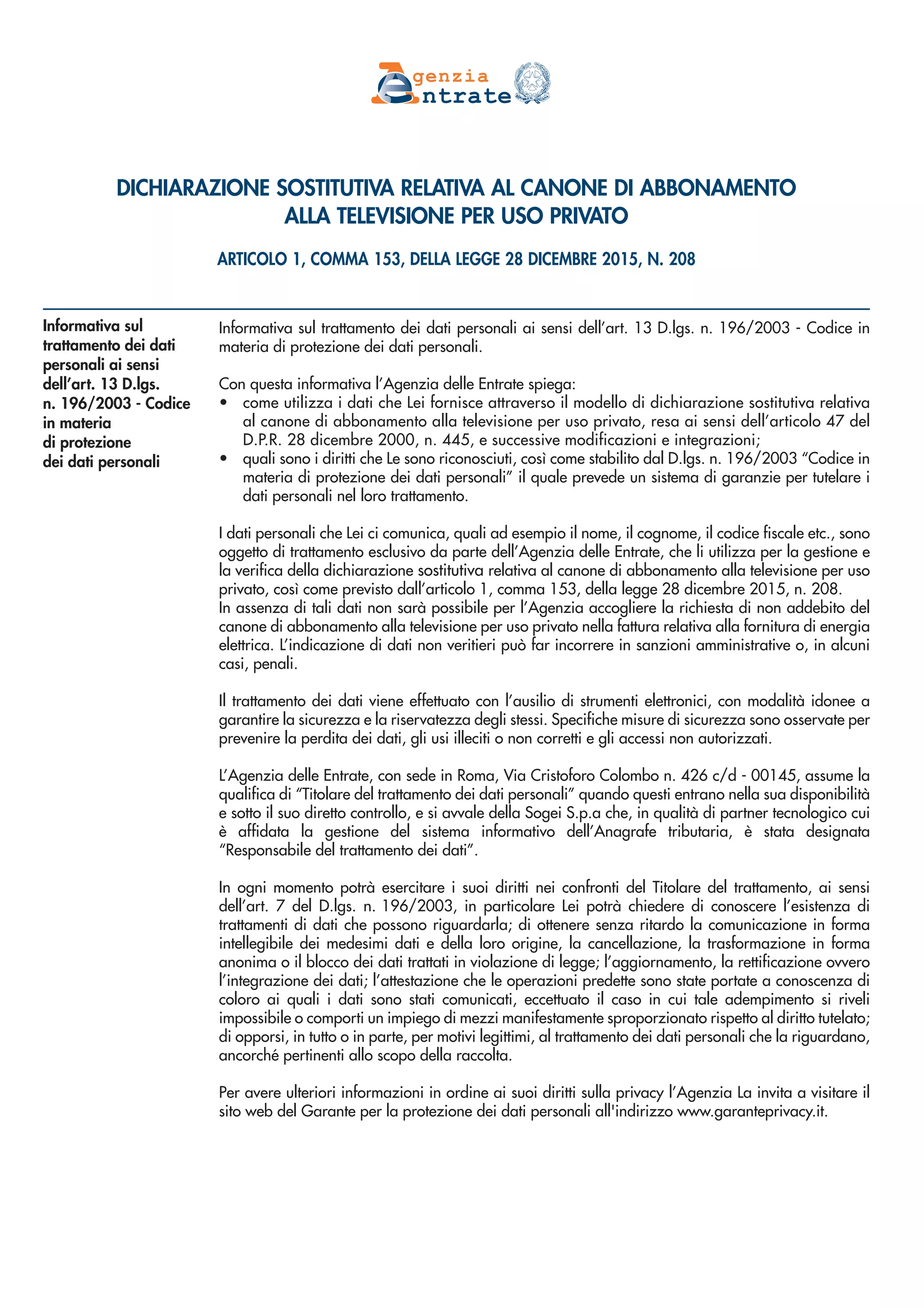 modulo pdf disdetta canone rai