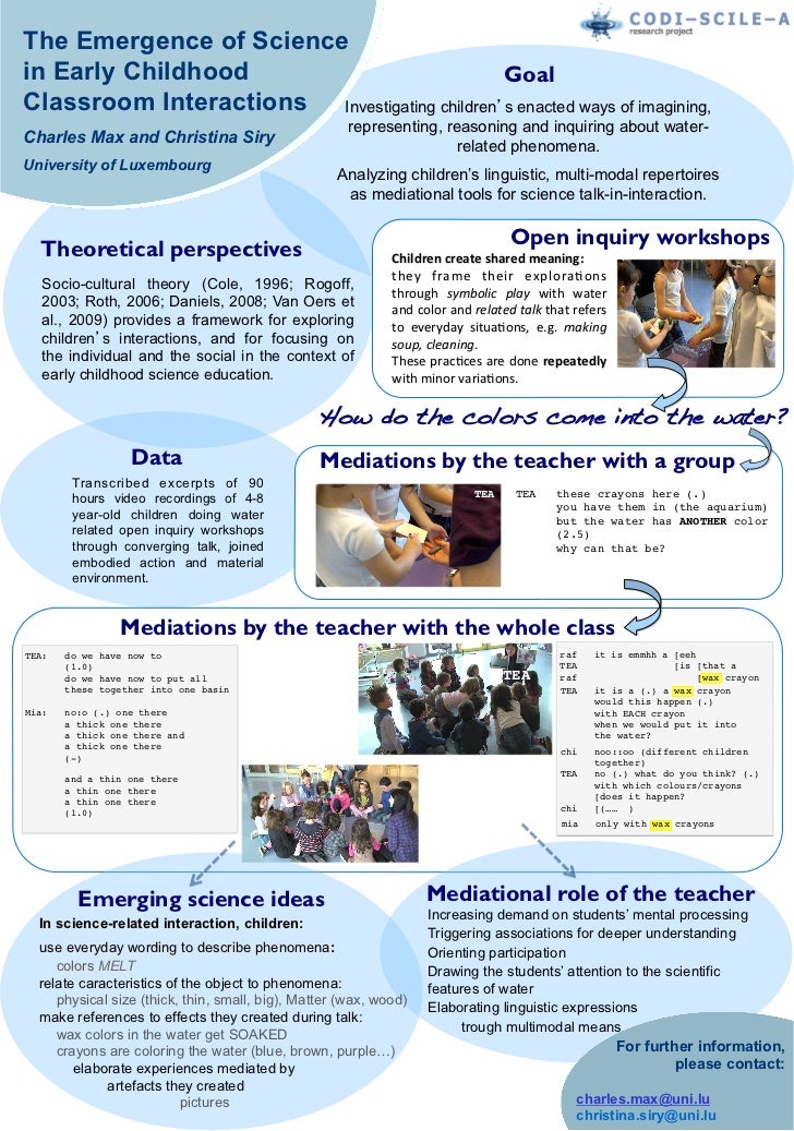 Poster The Emergence of Science in Early Childhood Classroom Interac…