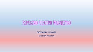 ESPECTRO ELECTRO MAGNETICO
GIOVANNY VILLAMIL
MILENA RINCON
 