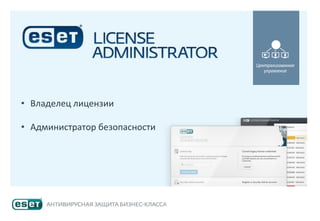 • Владелец лицензии
• Администратор безопасности
 