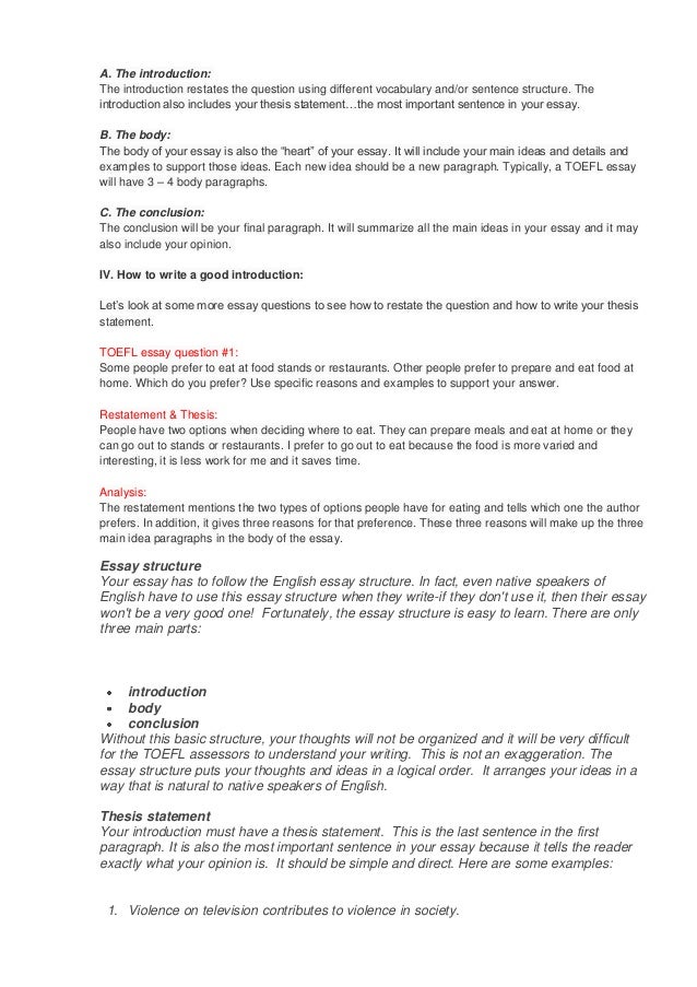 proper essay structure