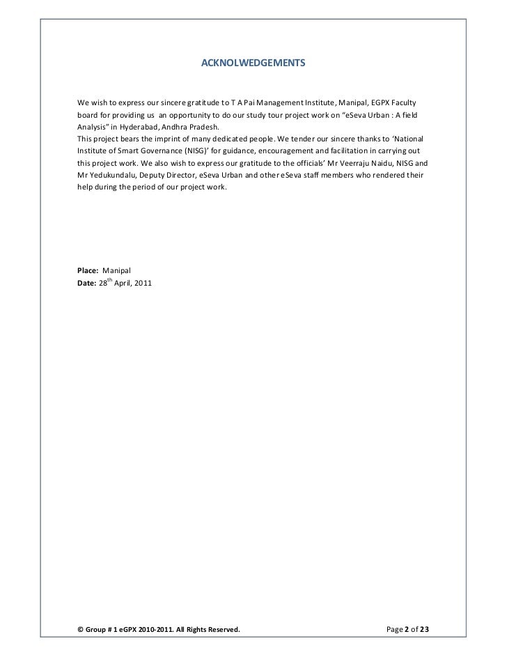 E Seva Urban Project Report